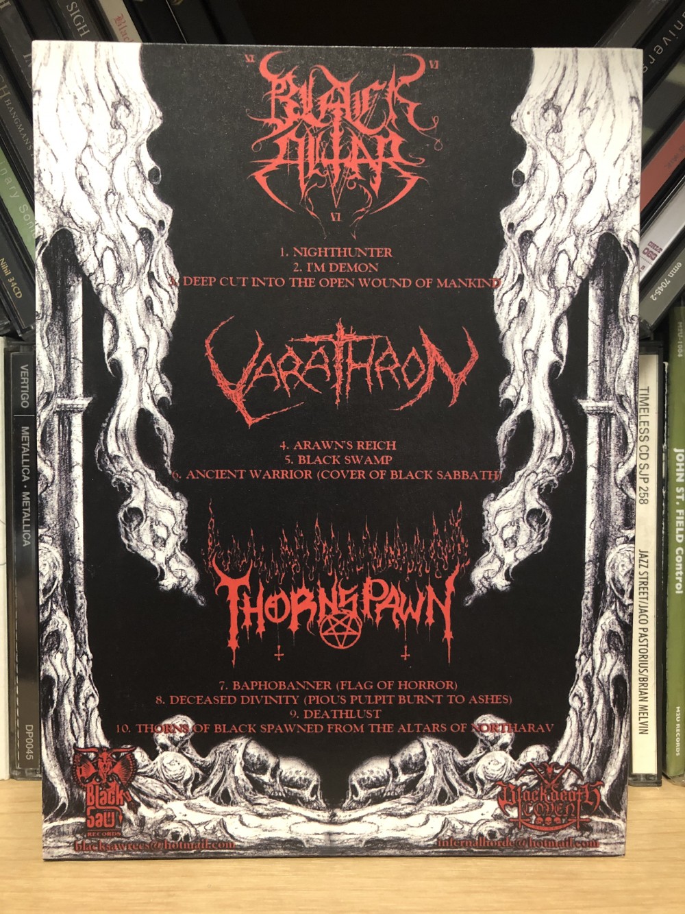 Thornspawn / Varathron / Black Altar - Emissaries of the Darkened Call - Three Nails in the Coffin of Humanity CD Photo