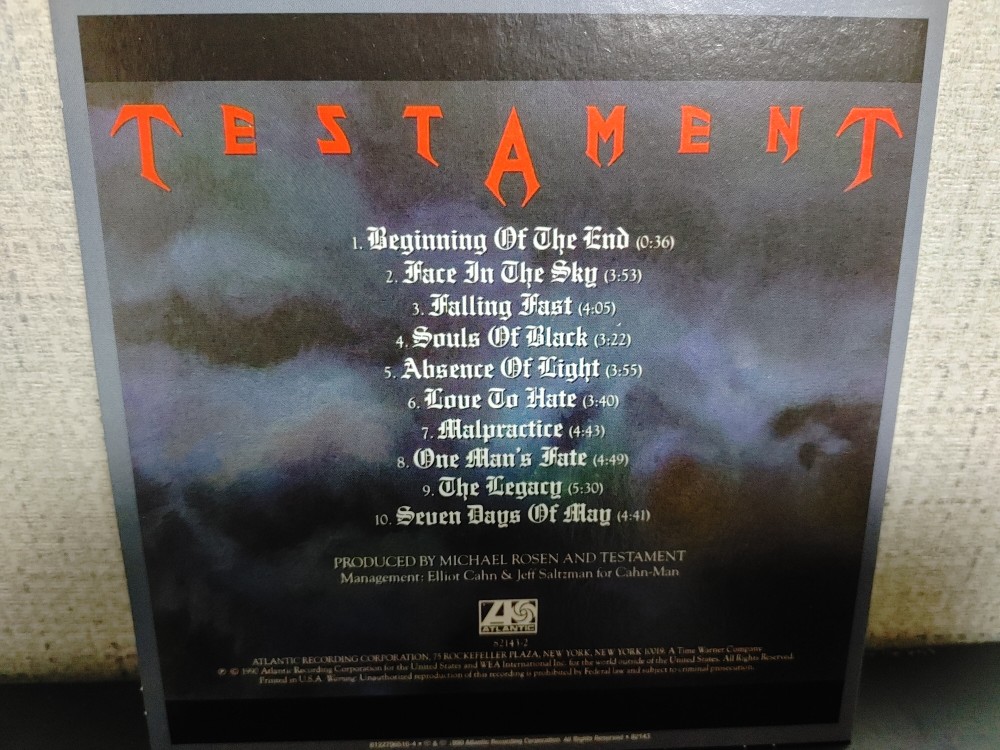 Testament - Souls of Black CD Photo