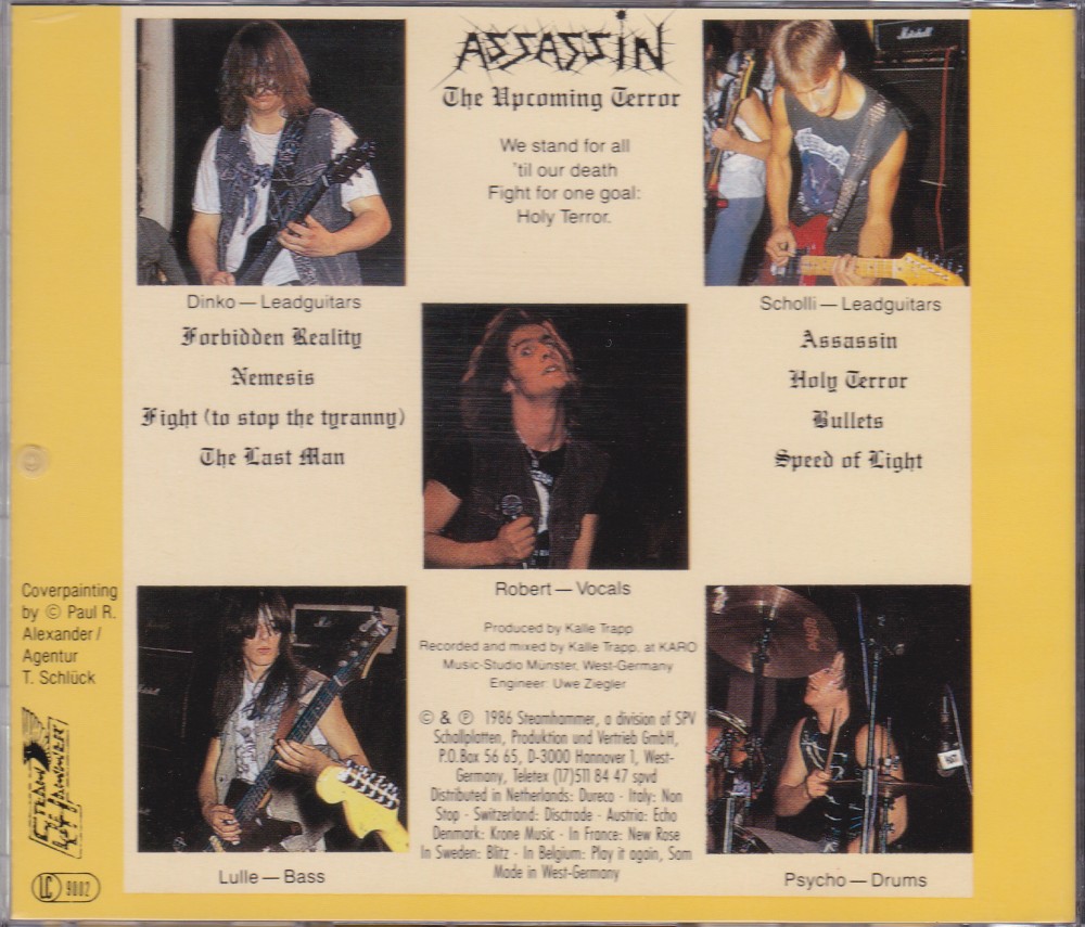 Assassin - The Upcoming Terror CD Photo | Metal Kingdom