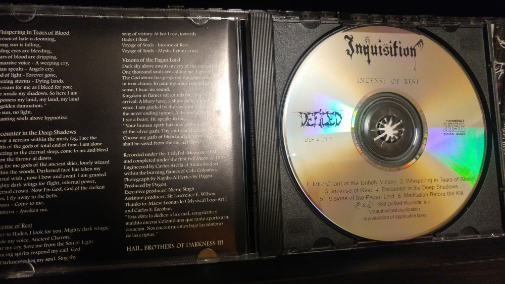 Inquisition - Incense of Rest Album Photos View | Metal Kingdom