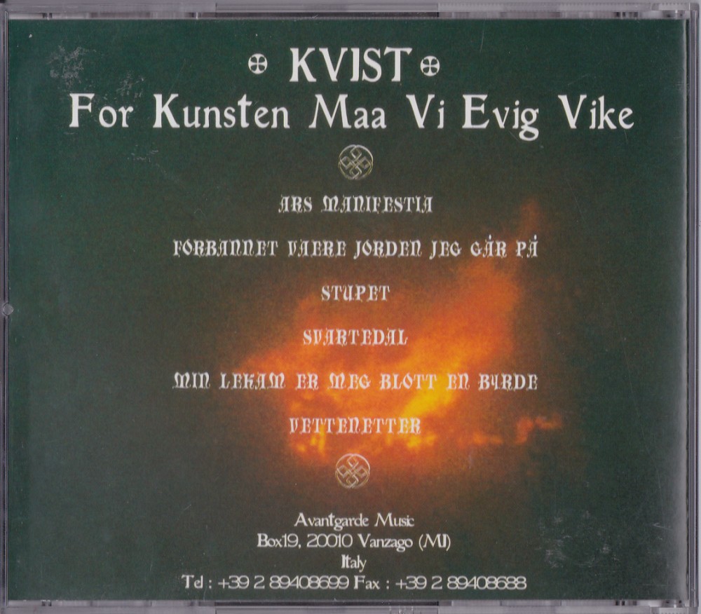 Kvist - For kunsten maa vi evig vike CD Photo